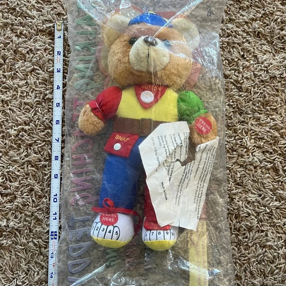 Talking Teaching Teddy Cuddles Interactive Learning Bear ABCs 123s Vintage‎ Toy